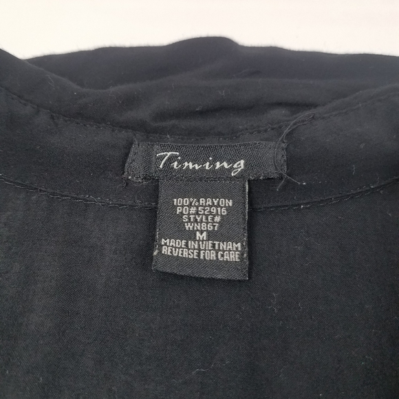 Timing Black Button Down Blouse - Picture 5 of 5